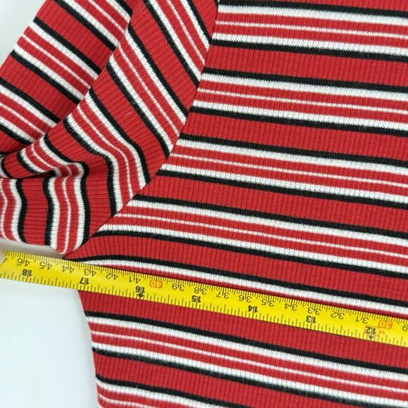 PINK Rose Size M Striped Knit Long Sleeve Button Front Shirt Dress Women’s - Picture 15 of 16